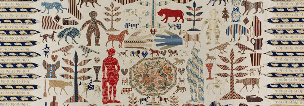 Embroidery showing animals